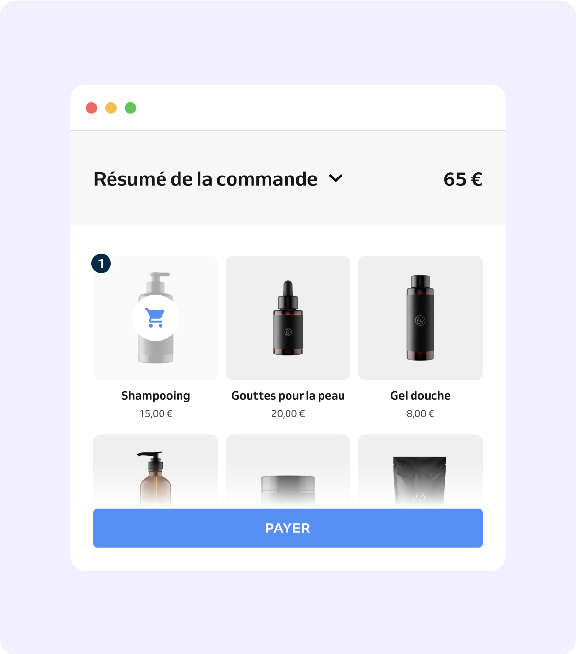 caisse avec produits