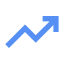 blue trending up icon